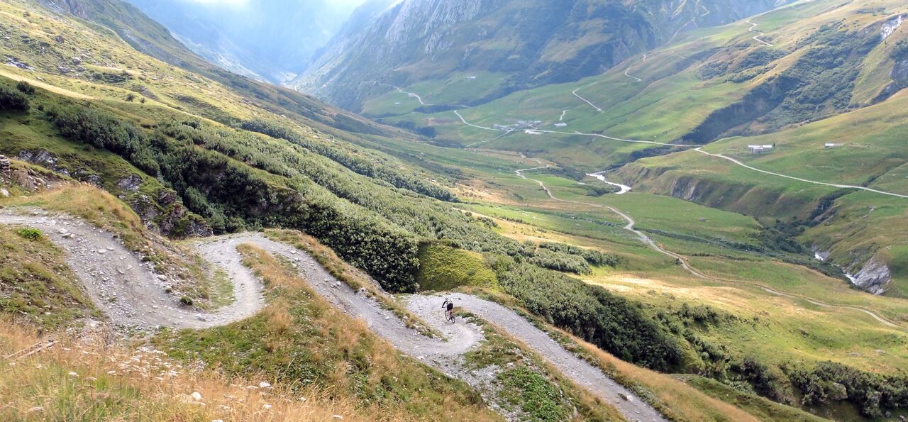 ALPS- THE FUN DOWNHILL TO THE REFUGE DES MOTTETS